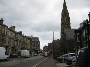 Street up from my Guest House in Edinburgh